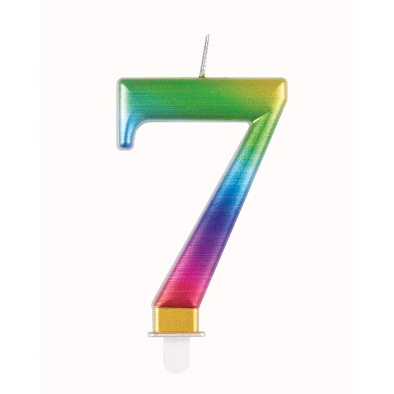 Zahlenkerze Regenbogen #7