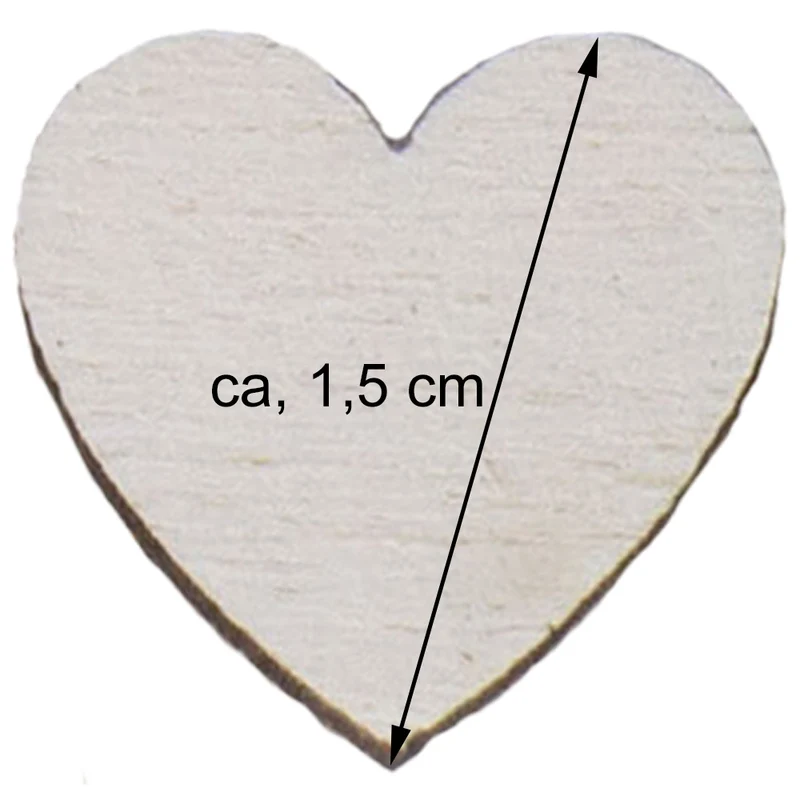 Holz Streudeko Herzen Weiß 24 Stck. - Ø 1,5 cm | 08269 Hochzeit Tischdekoration