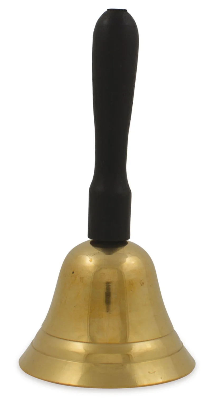Weihnachtsmann Christkind Glocke aus Metall 13360 | Schwarz Gold - 11 cm