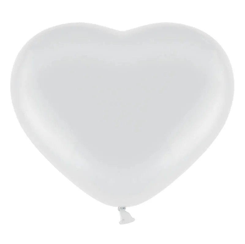 6 Herz Luftballons Ø 28cm | Weiß