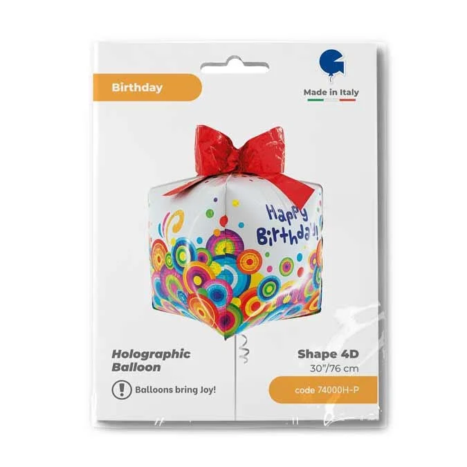 30"/76cm 4D Folienballon Party Present
