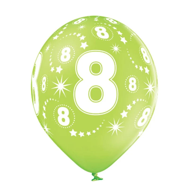Luftballon Ø30cm Geburtstag #8 | 6 Stk. Bunt