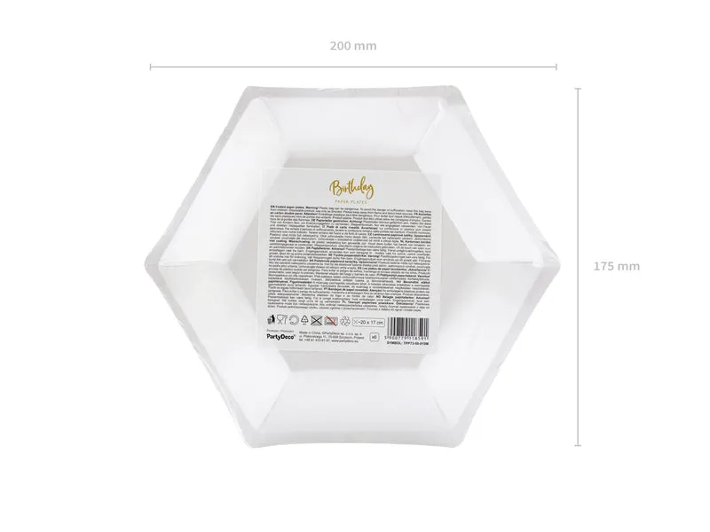 Pappteller Happy Birthday #50| Ø20cm/6Stk. Gold