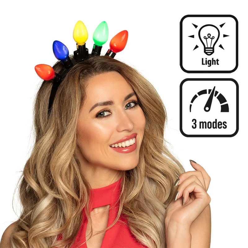 LED Diadem "Lichterkette" 3 Modi | Bunt