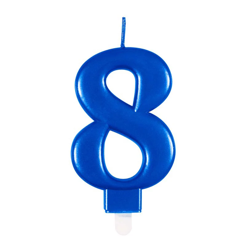 Zahlenkerze Blau #8