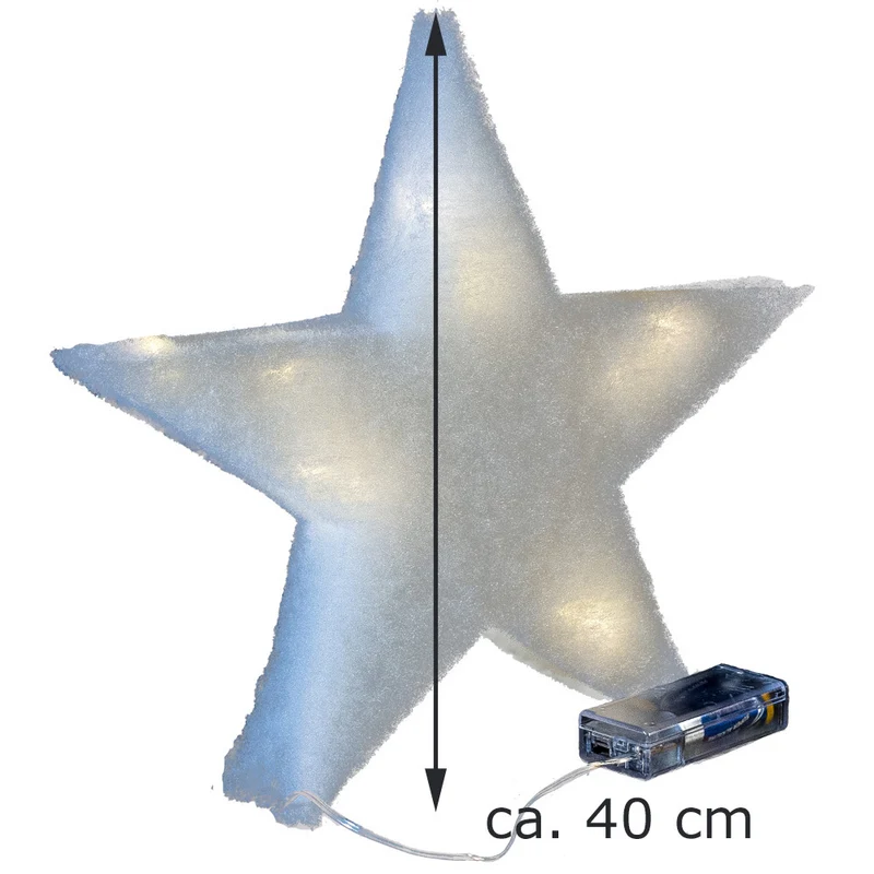 Riffelmacher LED Stern mit Minilichterkette 40 cm 68305 | Weiß