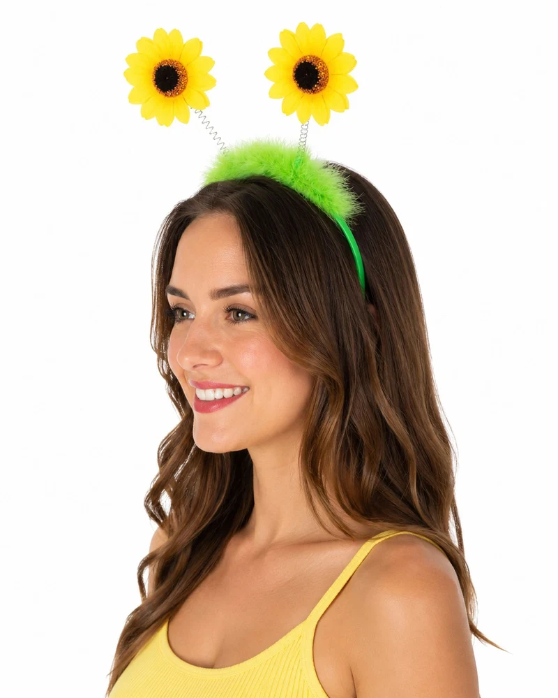Haarreif mit Sonnenblumen | Zubehör Gärtner Clown Kostüm