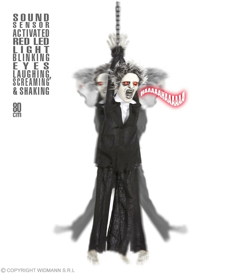 Halloween Dekofigur "Hanging Man" LED Augen | 80cm