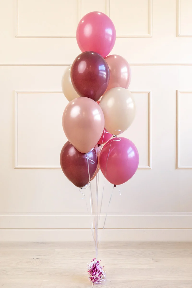 Luftballon Ø30cm Set | 10 Stk. Rosa/Pflaume/Alabaster/Roségold Mix