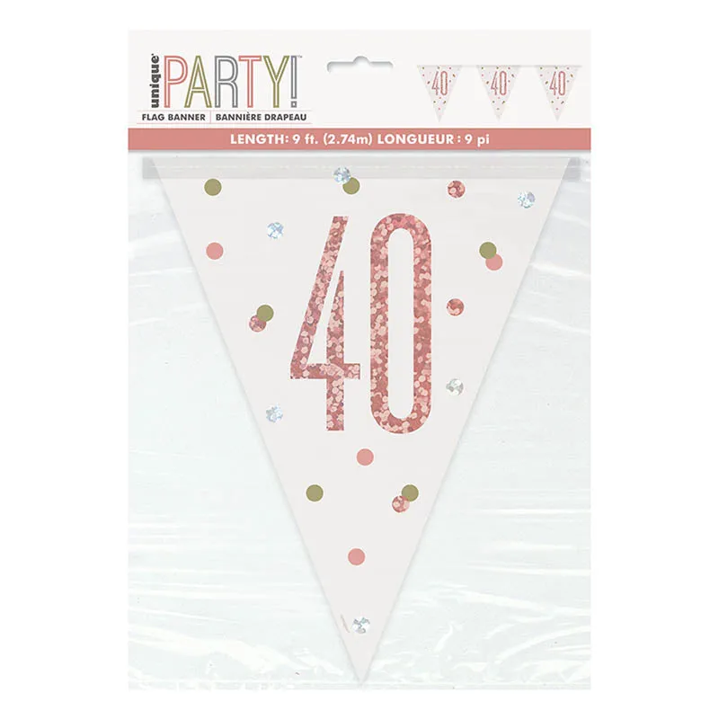 Wimpelkette HB Glitz 274cm Rosegold #40