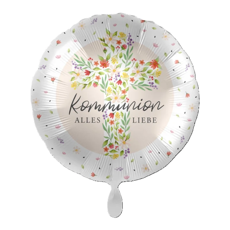 18"/Ø43cm Folienballon "Kommunion Alles Liebe"