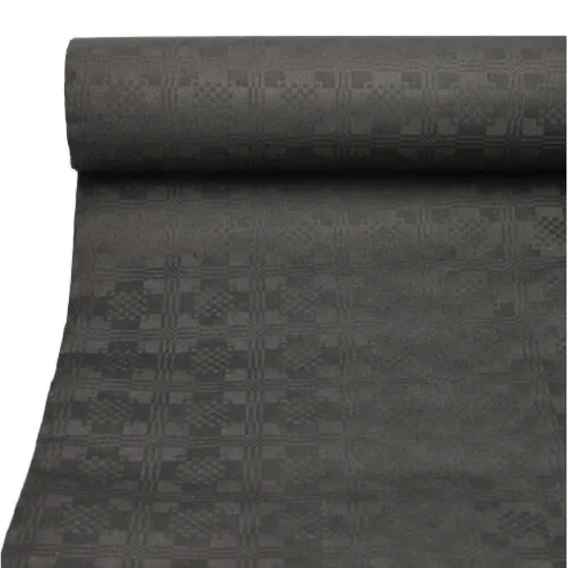 Tischdecke Papier Damastprägung 50x1m| Schwarz