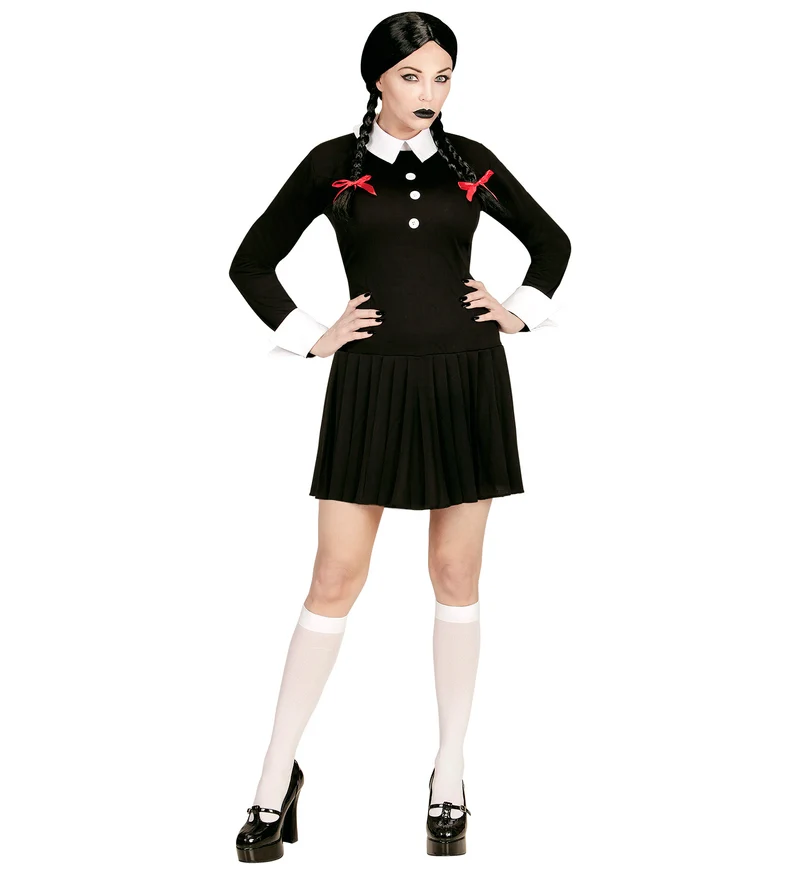 Dark Girl Damenkostüm - Halloween Verkleidung | Schwarz Weiß