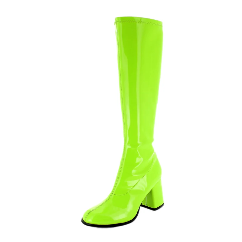 Gogo Damen Lackstiefel normale Schaftweite | Grün