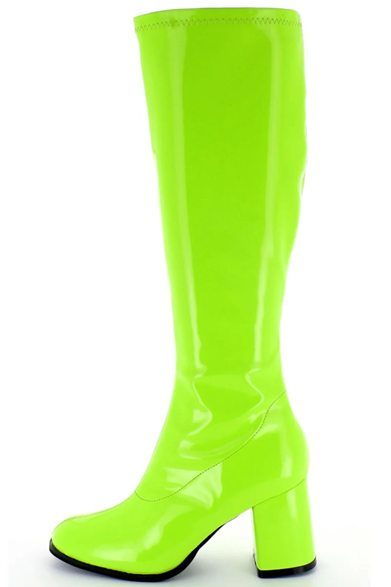 Gogo Damen Lackstiefel normale Schaftweite | Grün