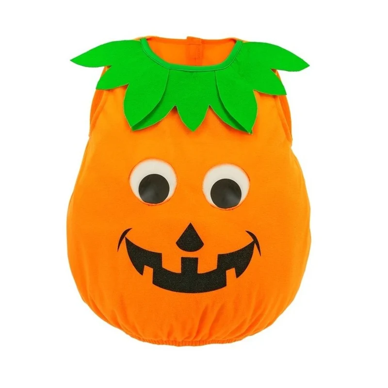Kostüm "Kürbis" für Kinder | Orange/Grün - Overall