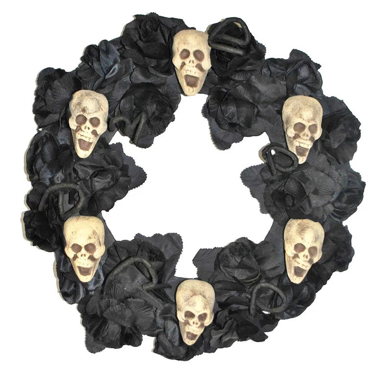 Rosenkranz Black Roses mit Totenköpfen