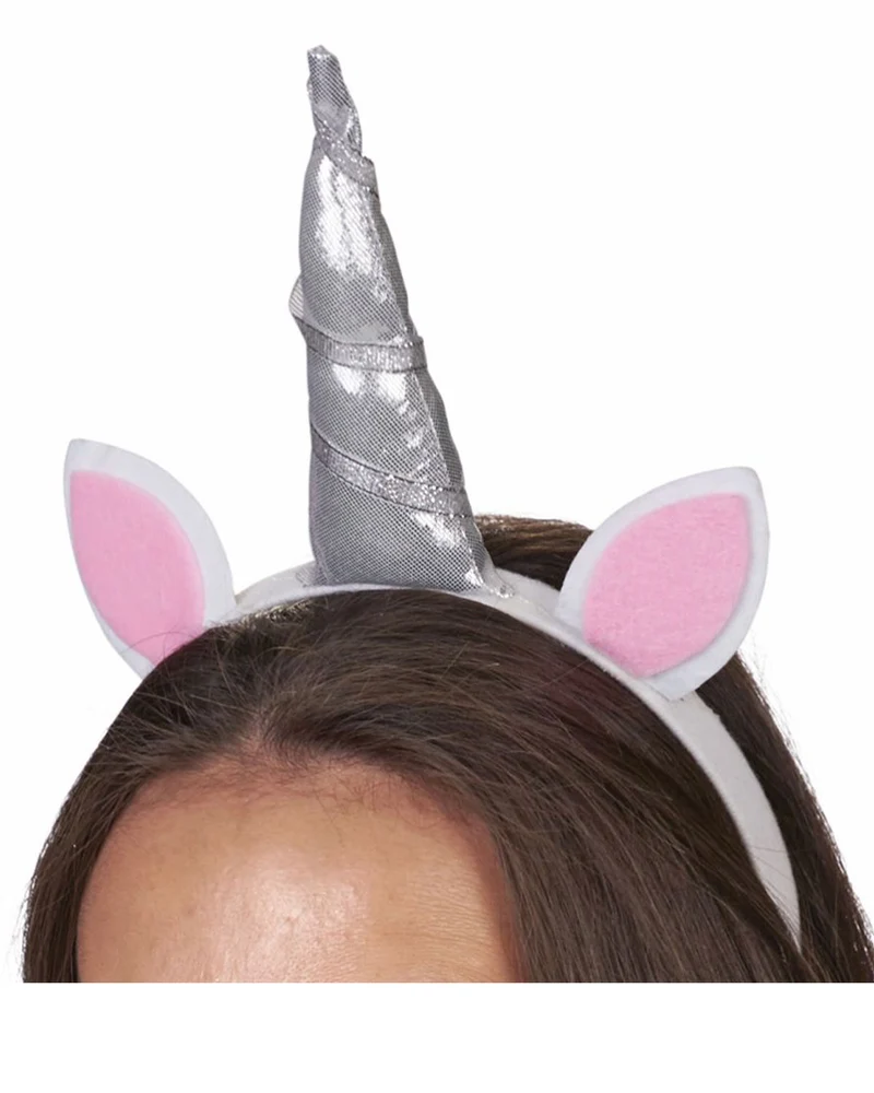 Einhorn Haarreif - Silber Weiß