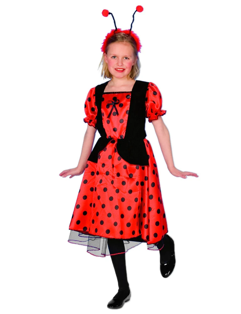 Marienkäfer Kinderkostüm für Mädchen | Kleid Rot Schwarz