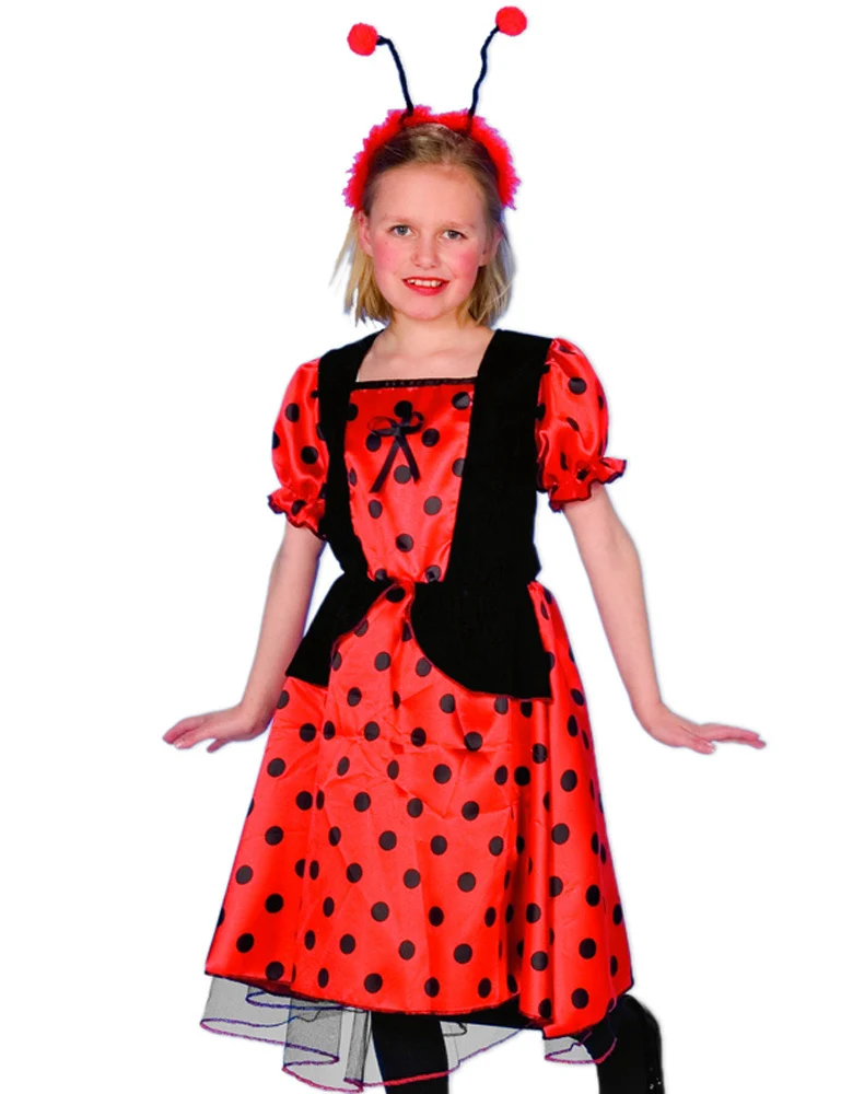 Marienkäfer Kinderkostüm für Mädchen | Kleid Rot Schwarz