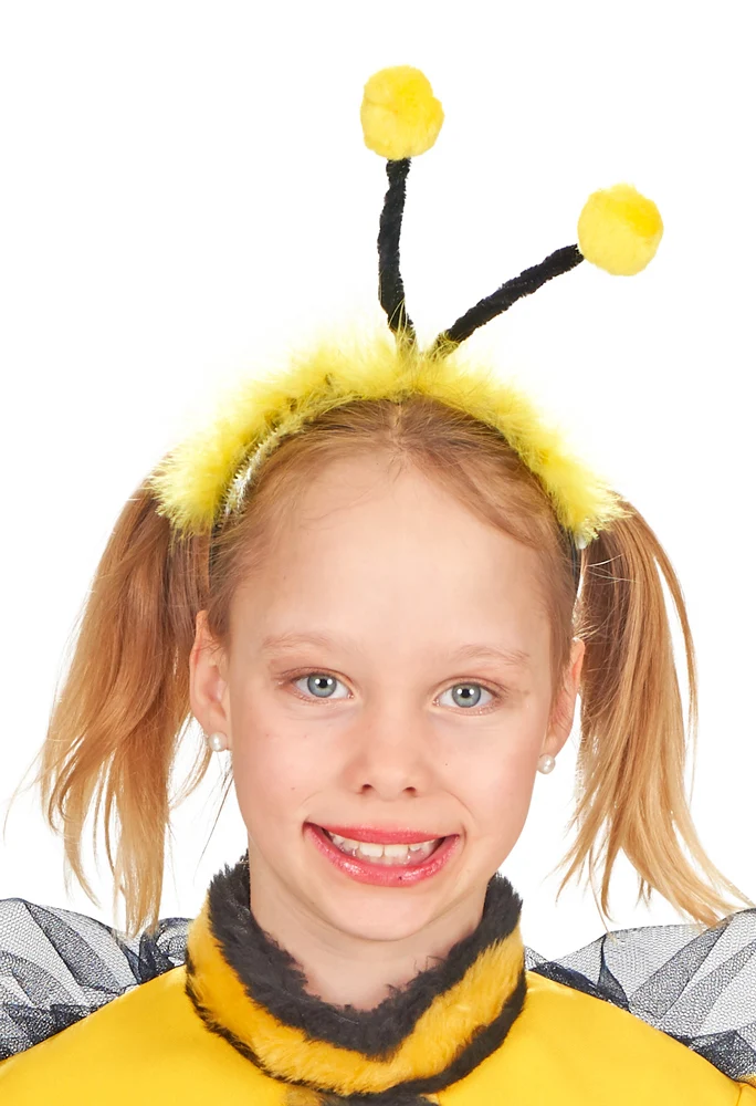 Bienen Kostüm für Mädchen - Kleid mit Haarreif | Tier Kinderkostüm Karneval