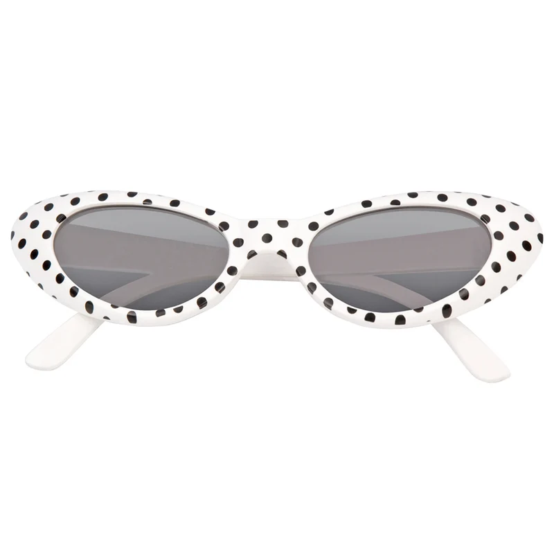 Cat Eye Brille Sandy mit Punkten | Weiß Schwarz