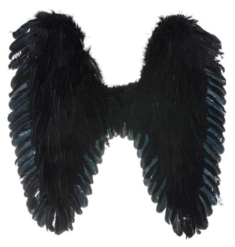 Engelsflügel aus Federn - 70 x 65 cm | Farbwahl zum Engelskostüm Teufel Karneval
