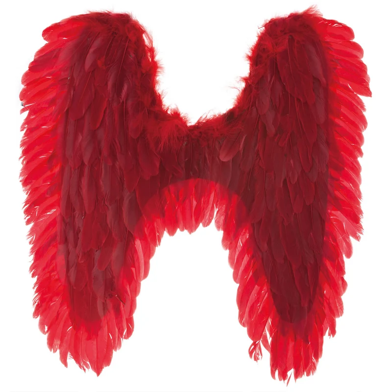 Engelsflügel 70 x 65 cm | Federn Rot