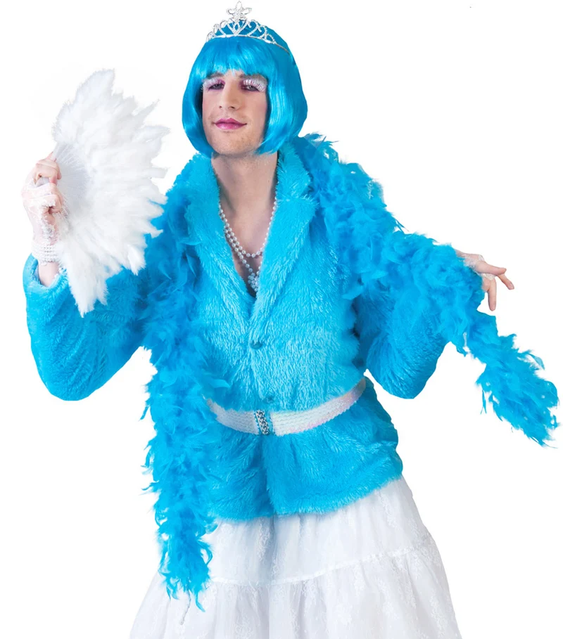 Hippie Jacke Clayton in Plüsch-Optik - Blau
