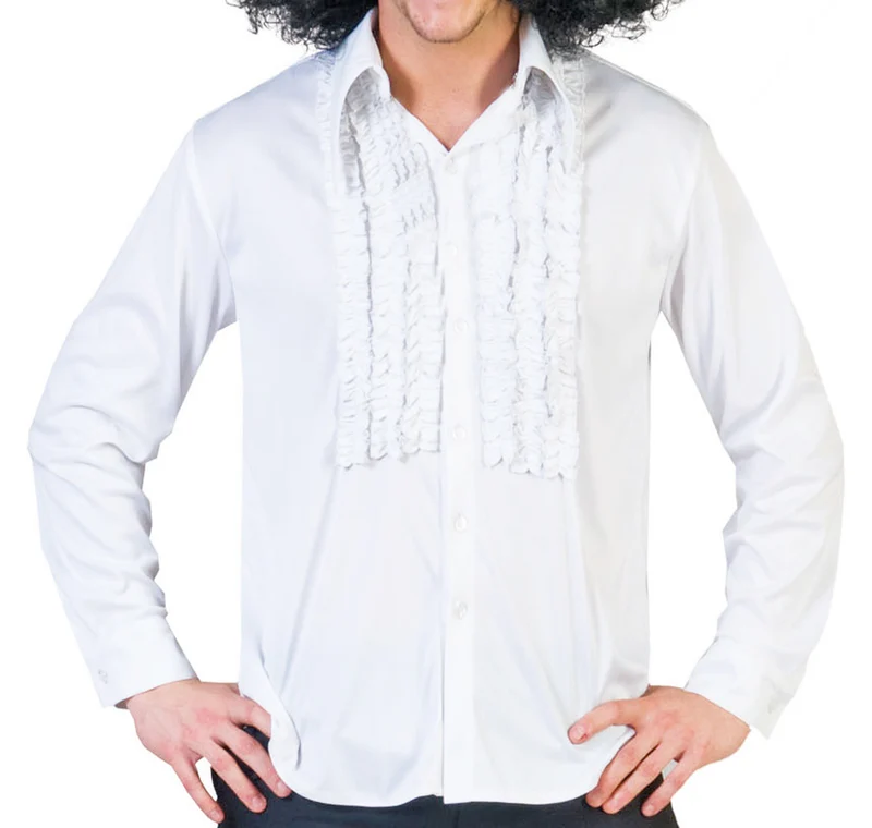 Hippie Rüschenhemd für Herren - Weiß