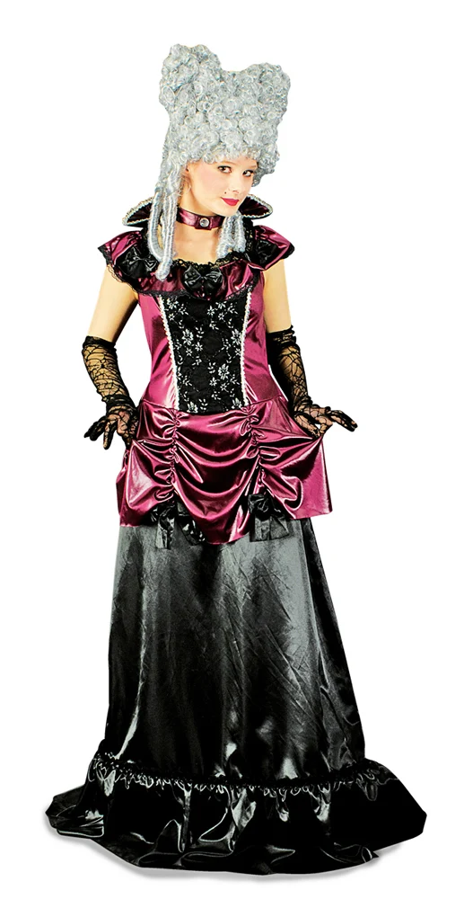 Vampir Kostüm "Catherine" für Damen - Kleid mit Reifrock | Bordeaux