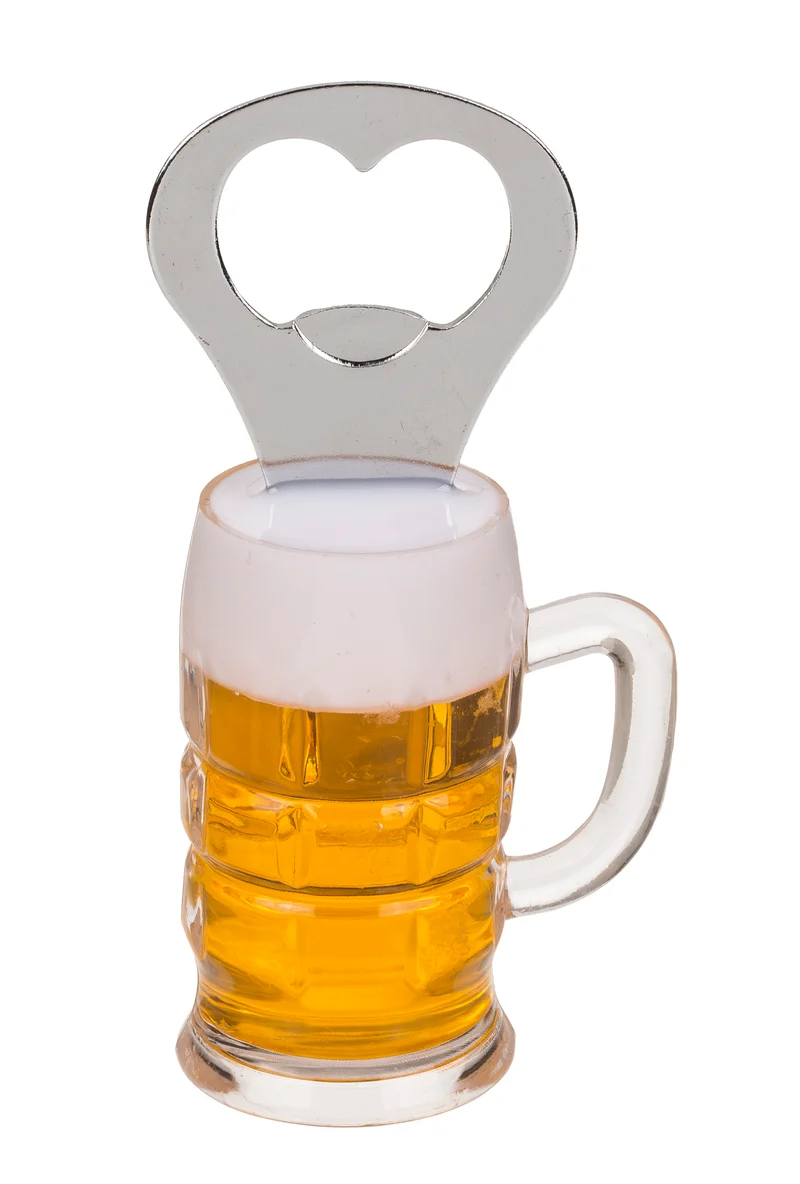 Metall Flaschenöffner "Bierglas mit Magnet"
