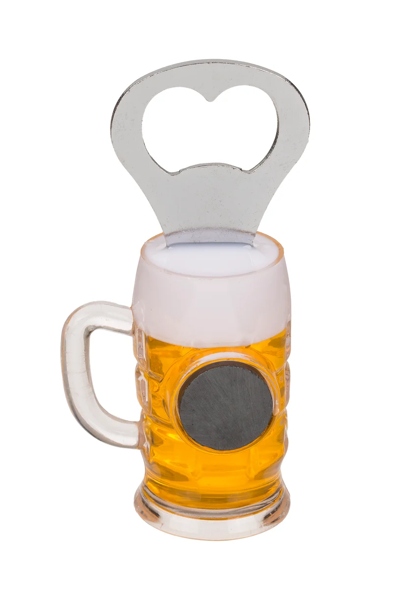Metall Flaschenöffner "Bierglas mit Magnet"