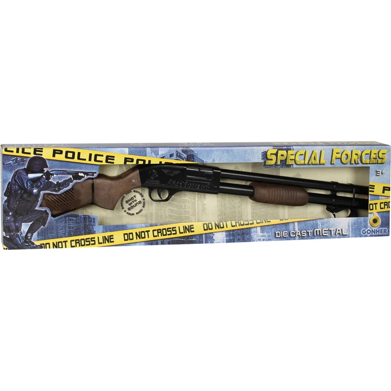 Gonher Schrotgewehr Pumpgun zum Special Agent Kostüm | 106/6 - Spielzeug Waffe