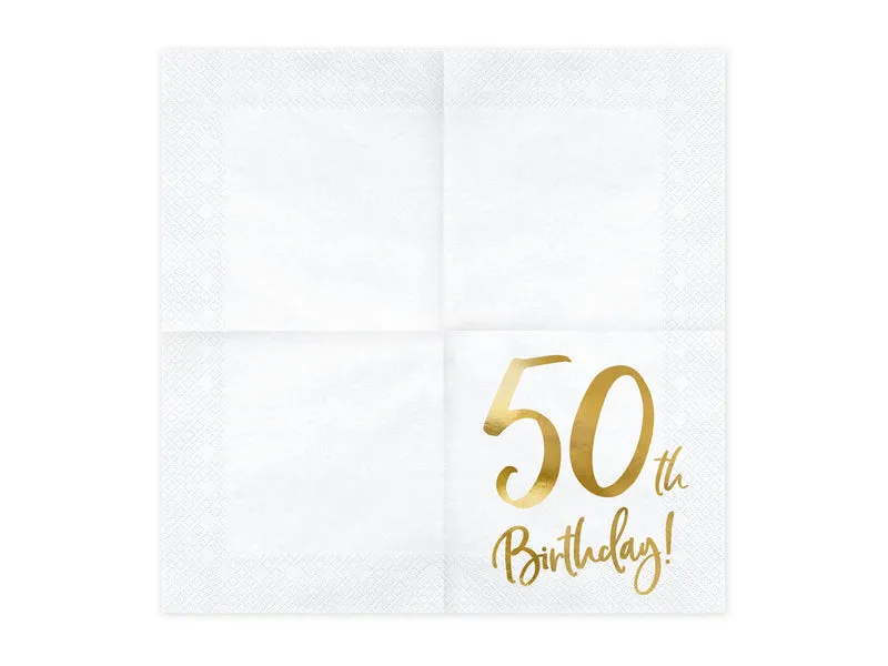 Servietten "Birthday Gold" 20Stk./33x33cm | #50