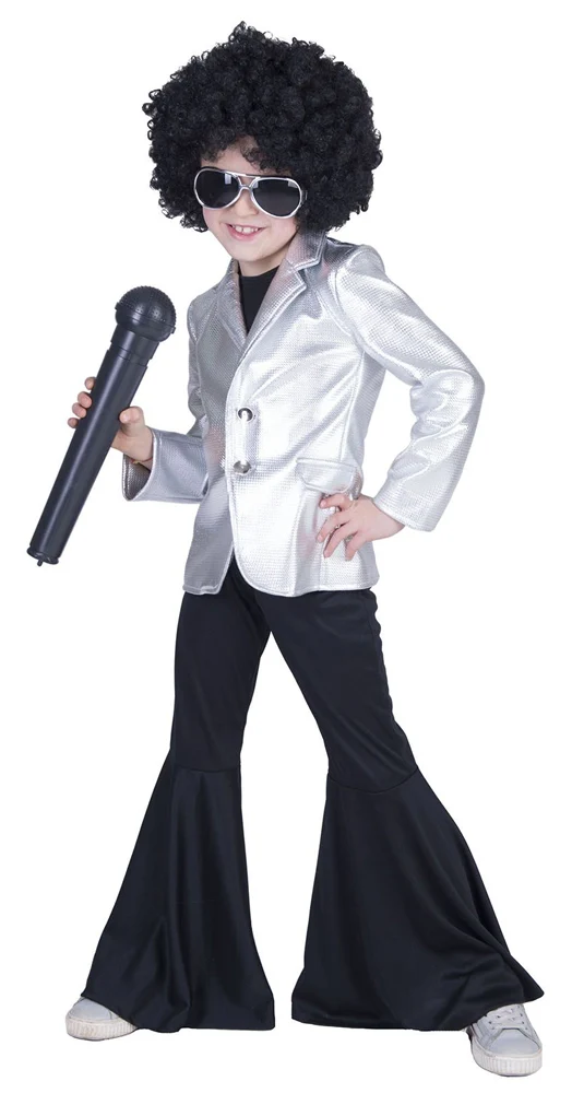 Disco Fever Metallic Jacke für Kinder - Silber