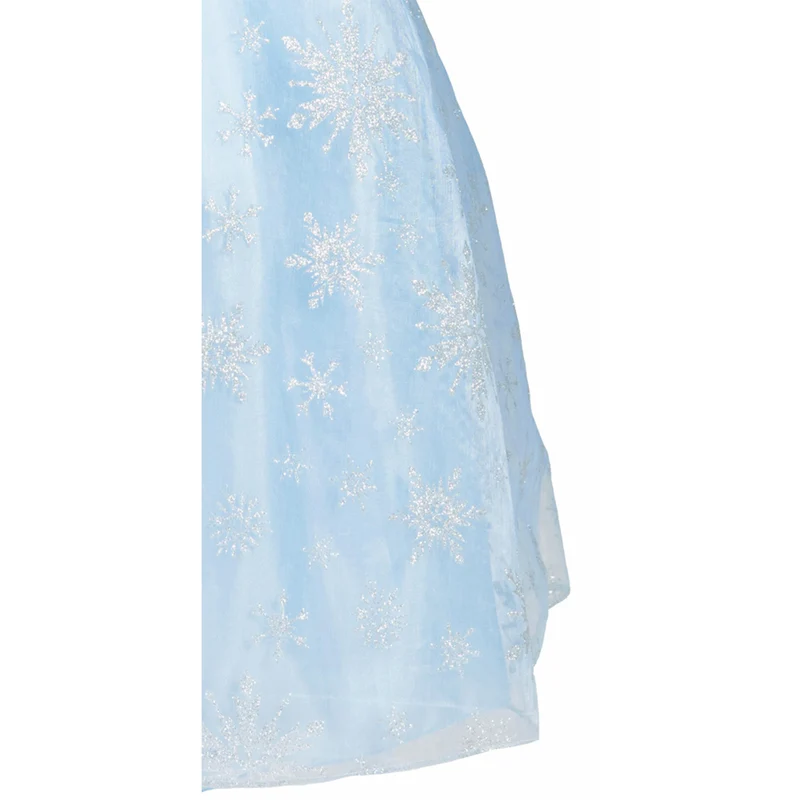 Eisprinzessin Kostüm "Anna" für Mädchen - Blau Weiß | Eiskönigin Glitzerkostüm mit Eiskristallen