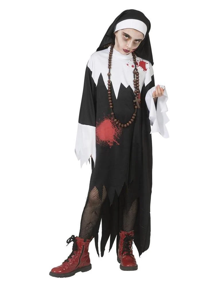 Blutige Nonne - Horror Halloween Kinder Nonnenkostüm