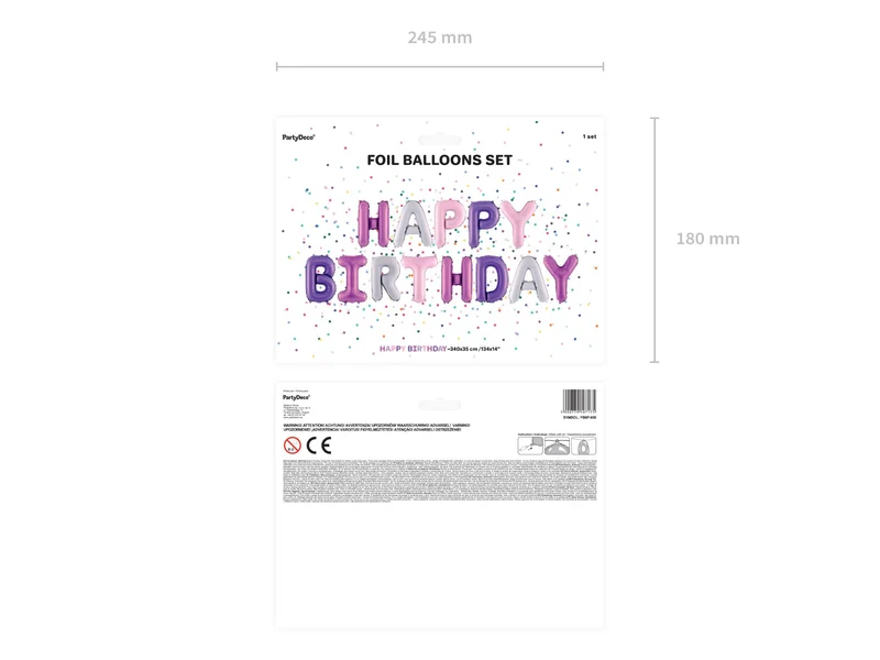 Ballongirlande "HAPPY BIRTHDAY" 340x35cm | Pink Lila