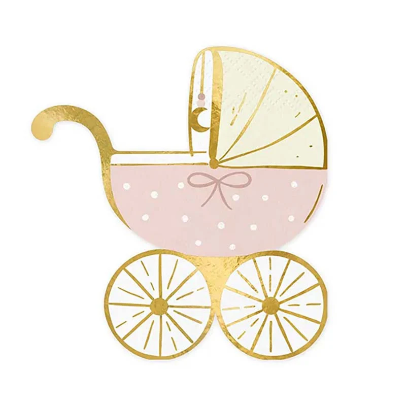 Servietten "Baby Kinderwagen" 20Stk./14x15 cm | Rosa