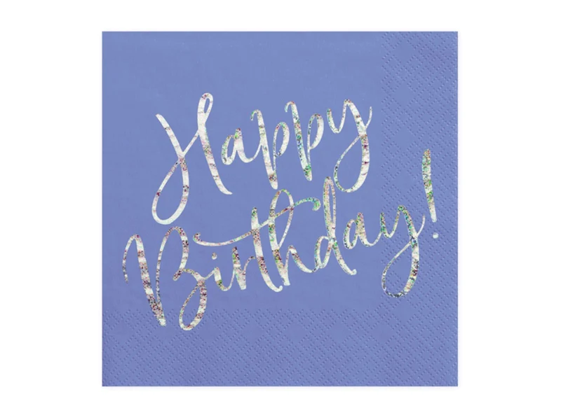 Servietten "Happy Birthday" 20Stk./33x33cm | Blau