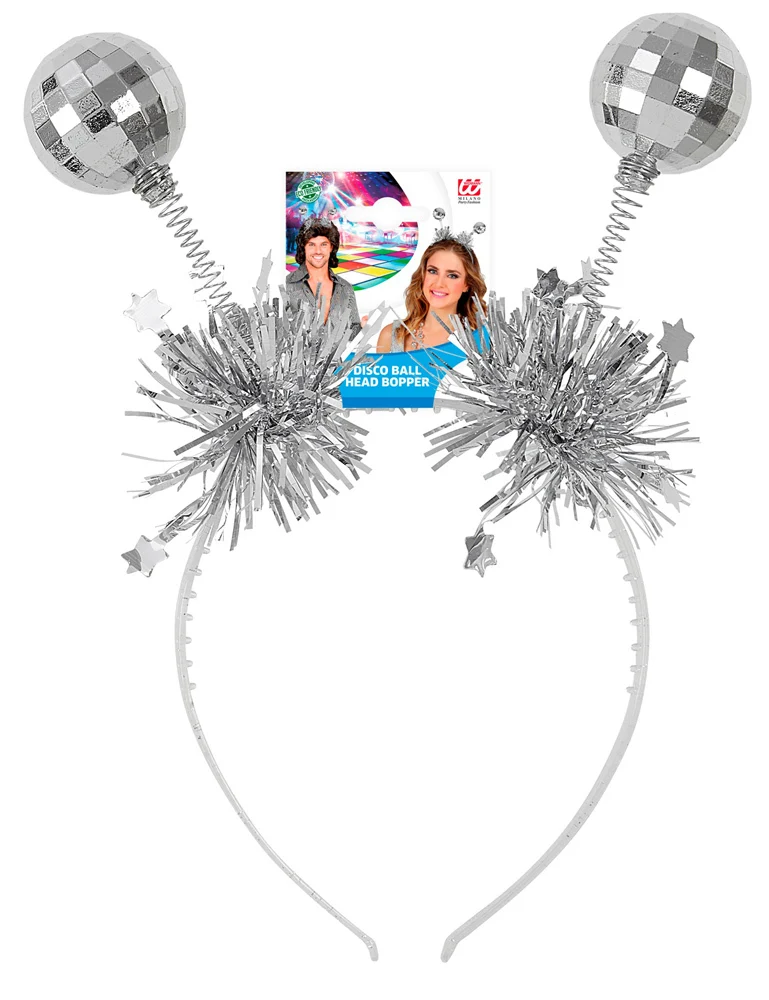 Haarreif mit Discokugeln | Silber Glitzer