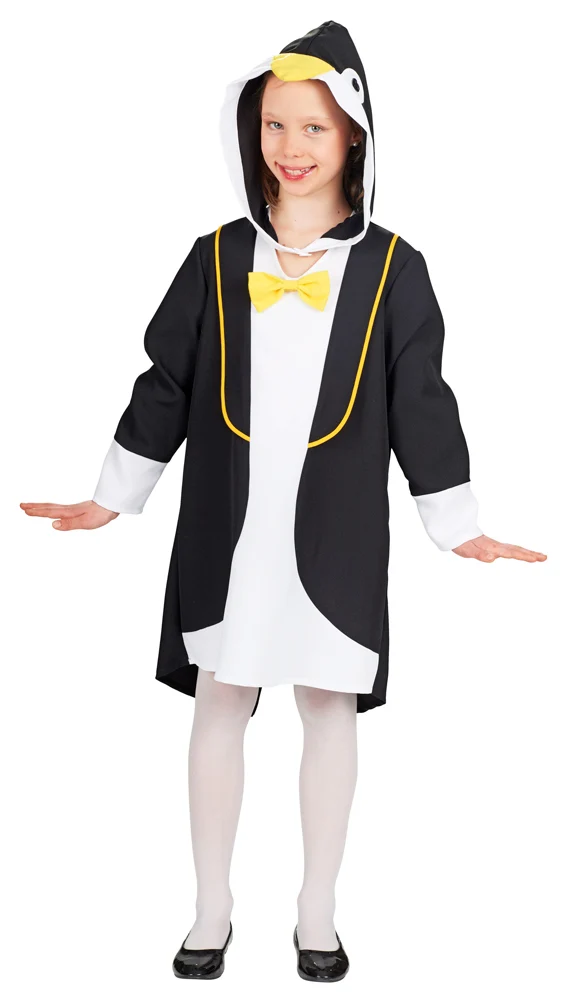 Pinguin Kostüm für Mädchen - Kleid mit Kapuze
