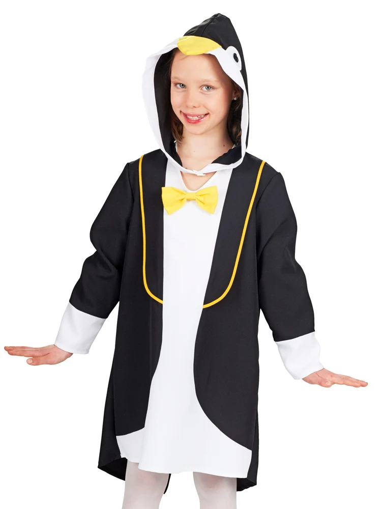Pinguin Kostüm für Mädchen - Kleid mit Kapuze