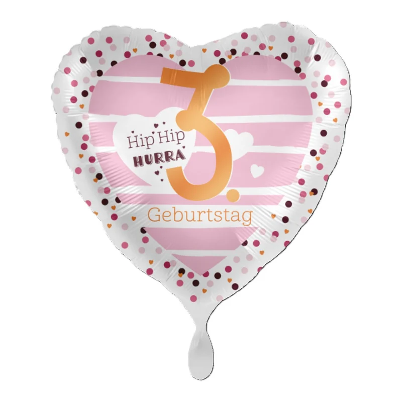 18"/Ø43cm Herz Folienballon "Hip Hip Hurra" #3