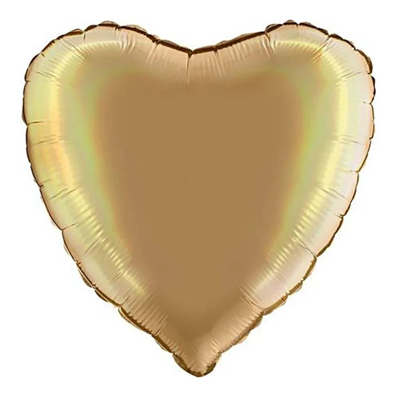 18"/Ø46cm Herz Folienballon Uni | Champagner Holo