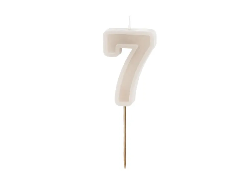 Zahlenkerze #7 | 6 cm Grau