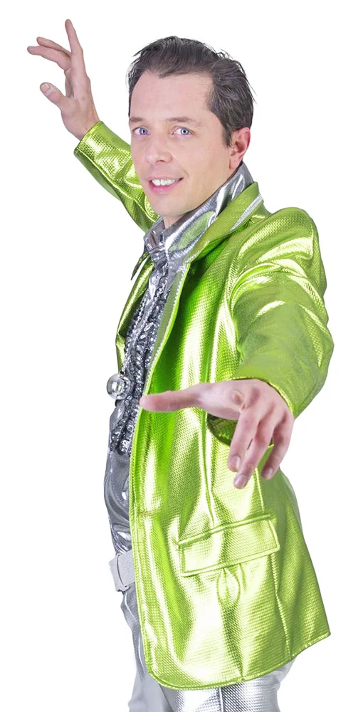 Disco Fever Metallic Kostüm Jacke für Herren - Neongrün