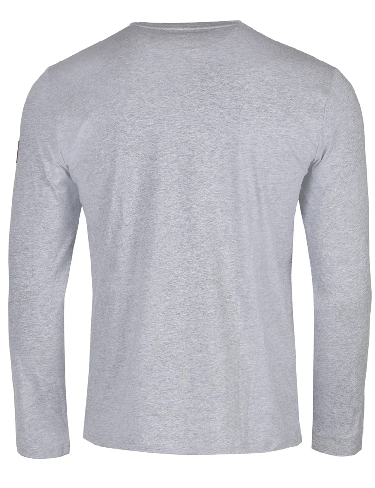 Piz Palü Herren Langarmshirt "Taching" | 020007 - Grau Melange