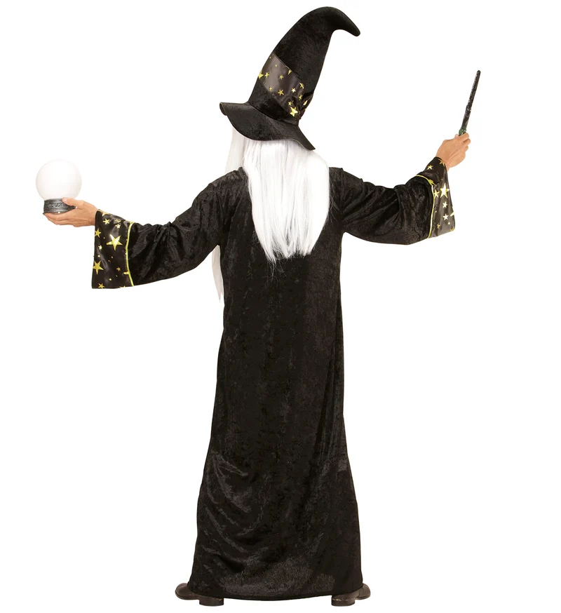 Herren Kostüm "Fantasy Zauberer" | Schwarz Gold - Robe und Hut